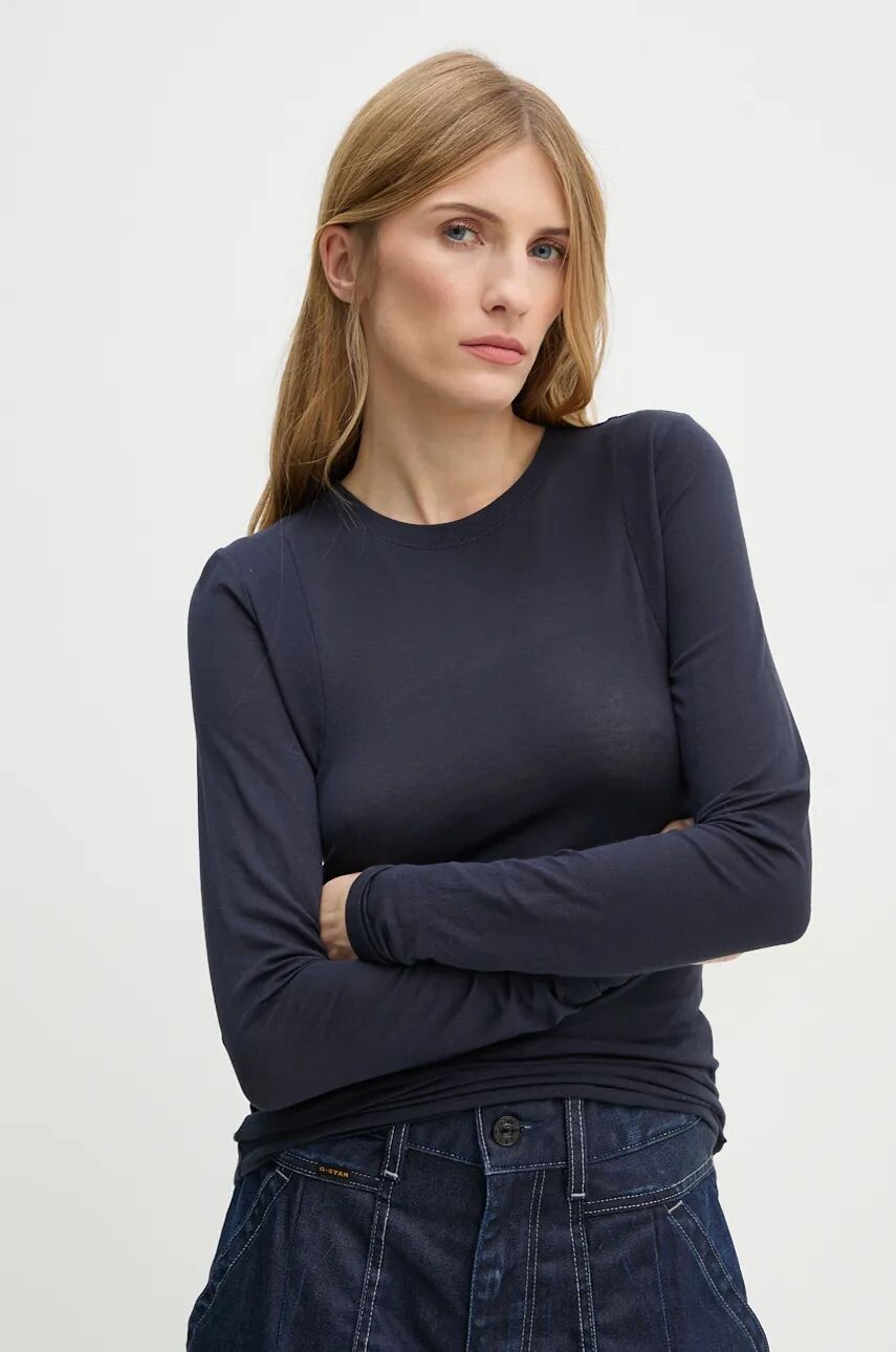 

G-Star Raw хлопковый топ с длинными рукавами, темно-синий