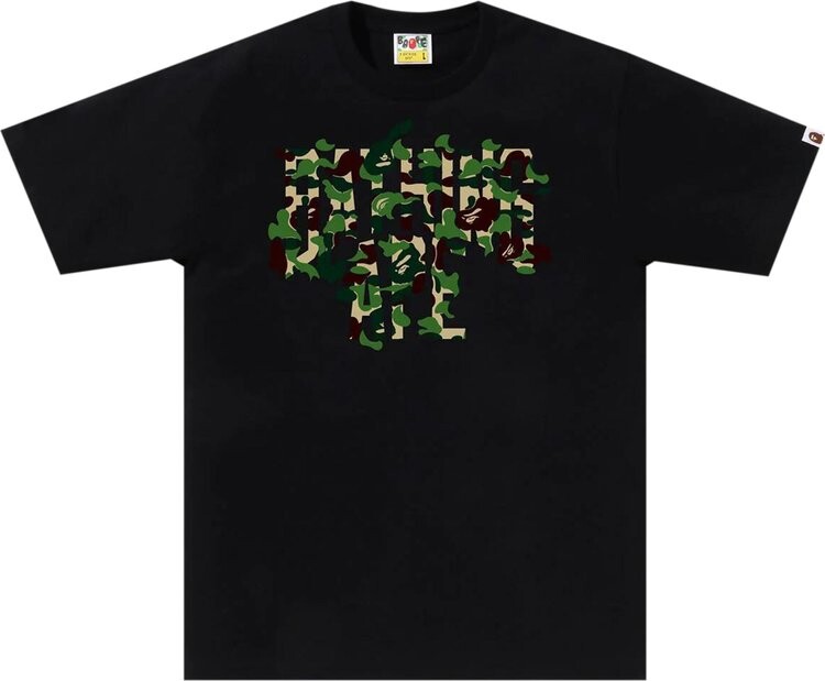 

Футболка BAPE ABC Camo Rebuild NYC Logo 'Black/Green', черный