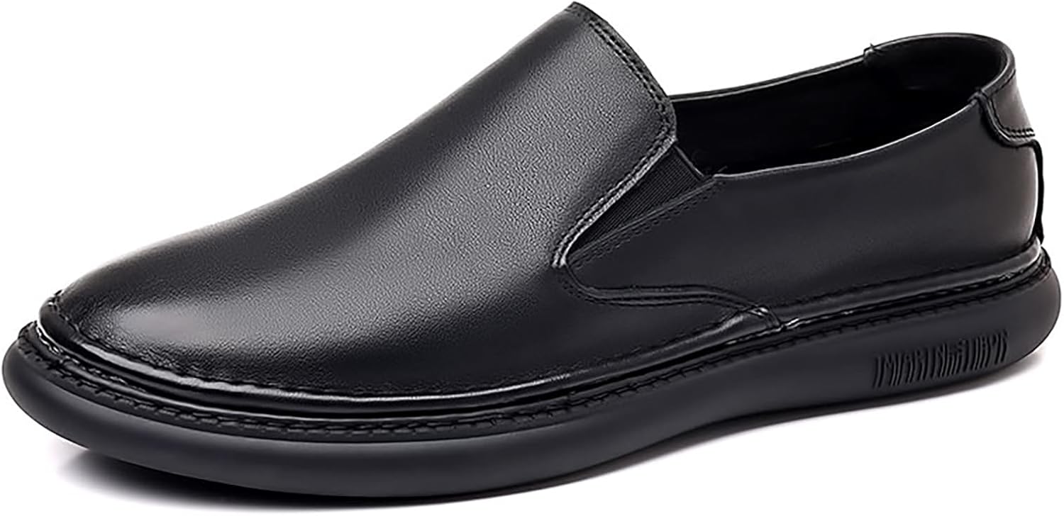 

Мужские осенние лоферы на подскоке, удобная мягкая подошва, повседневная обувь, из натуральной кожи, дышащие, обувь Generic, черный