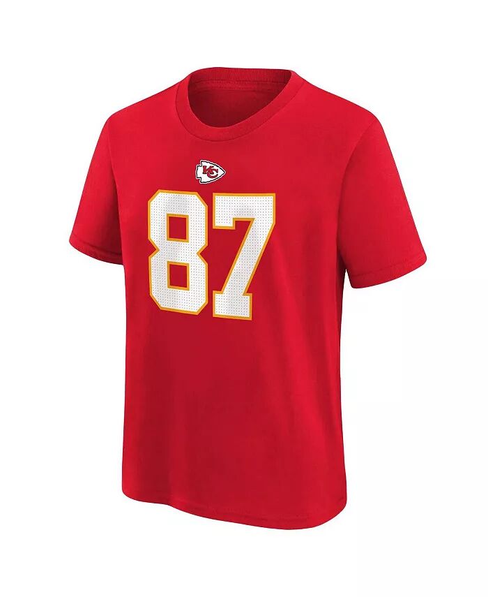 Футболка с именем и номером игрока «Kansas City Chiefs» для мальчиков и девочек Трэвиса Кельсе Nike — фото 2