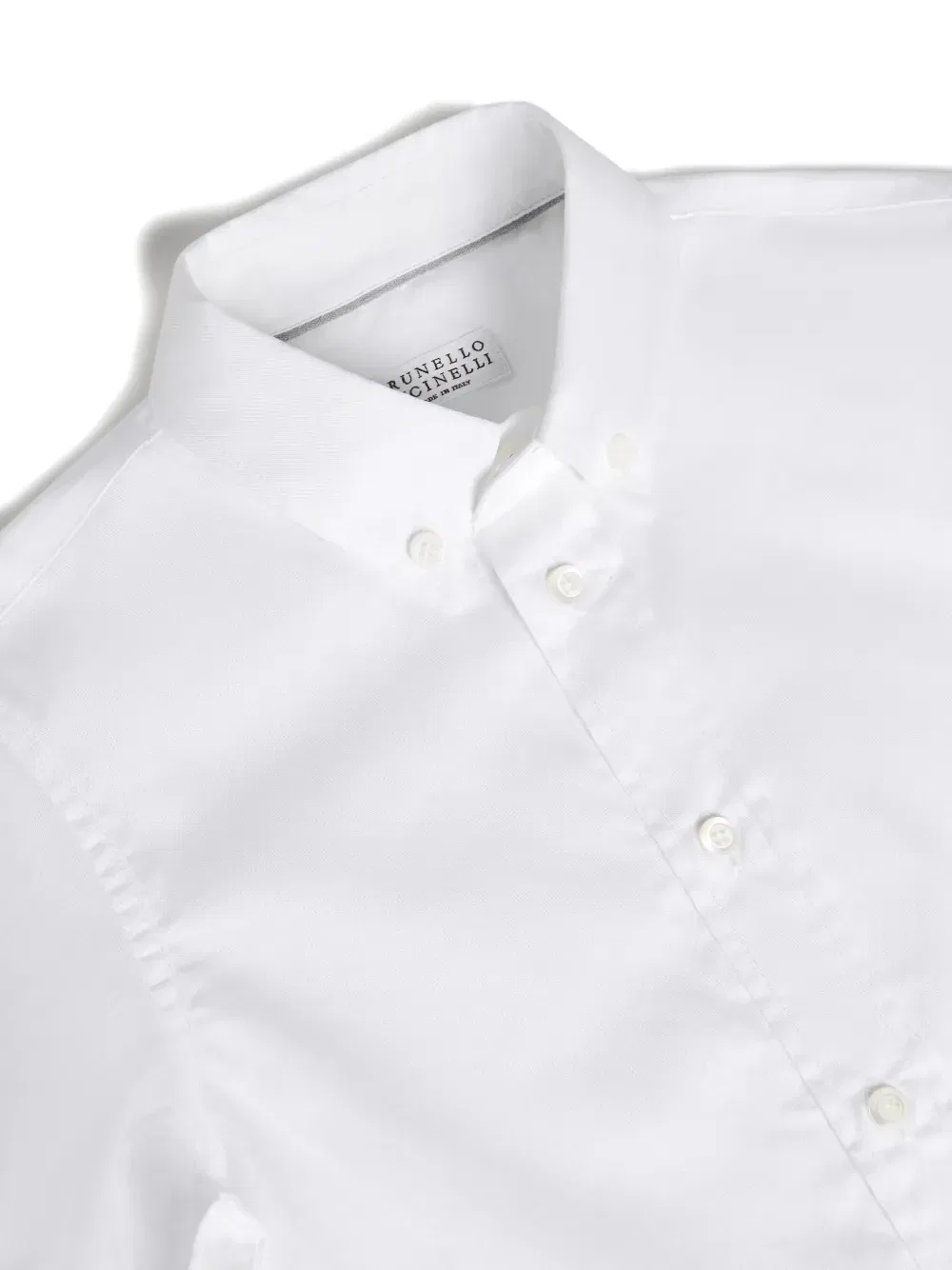 Рубашка из хлопкового твила Brunello Cucinelli Kids, белый — фото 3