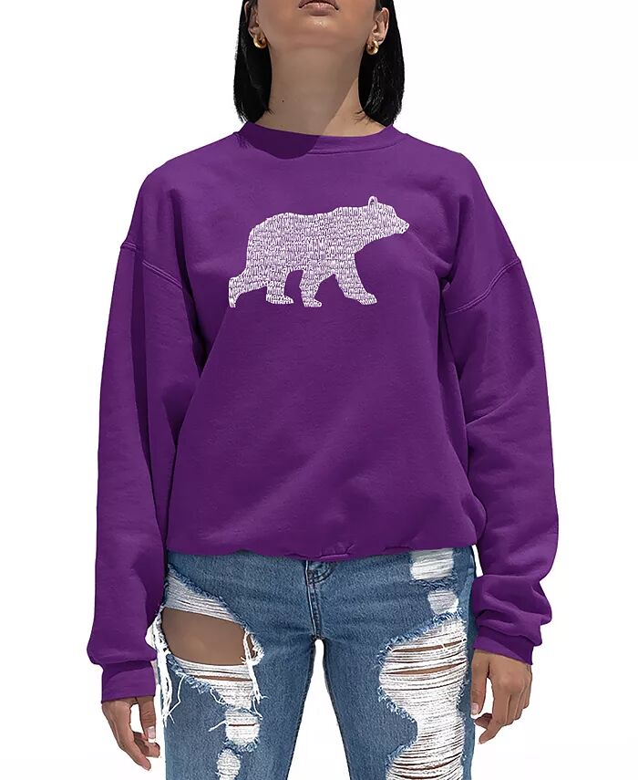 

Женская толстовка с круглым вырезом Word Art Mama Bear LA Pop Art, фиолетовый