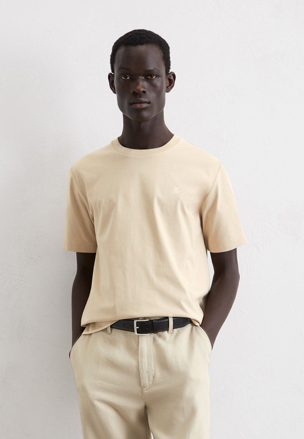 

Базовая футболка SHORT SLEEVE LOGO PRINT Marc O'Polo, бежевый