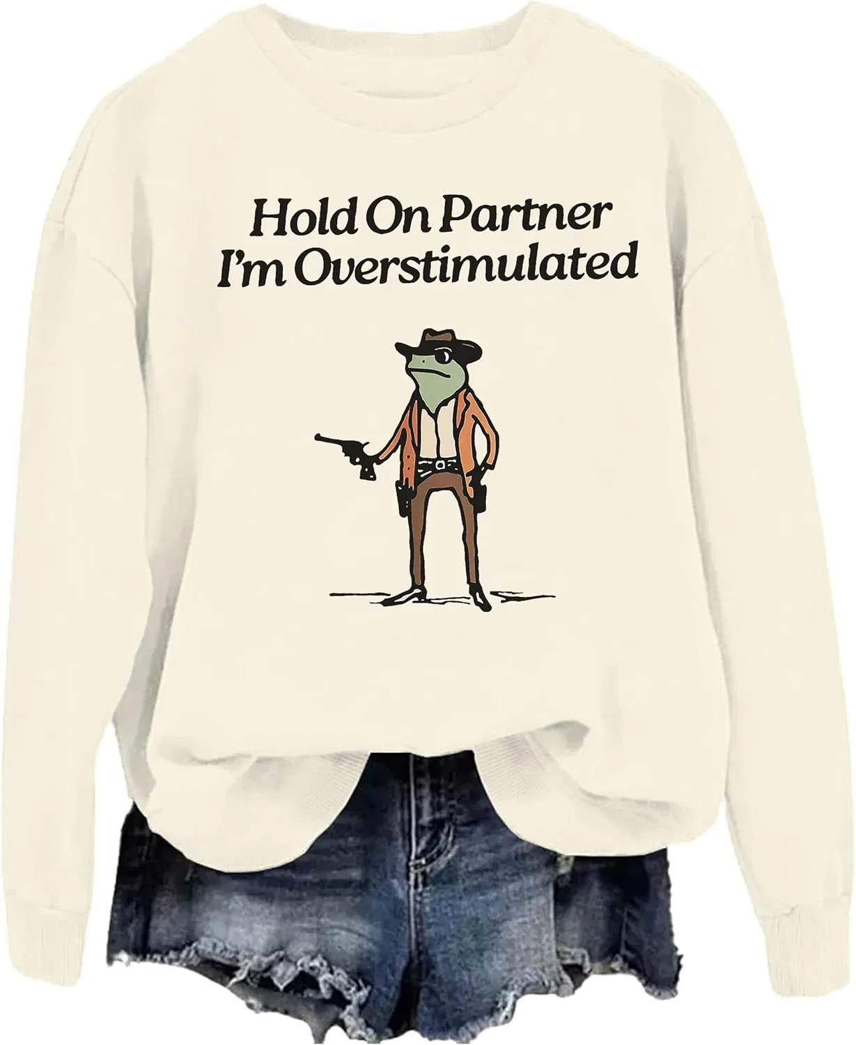 Толстовка Hold On Partner I'M Overstimulated, толстовка Hold On Partner I'M Overstimulated