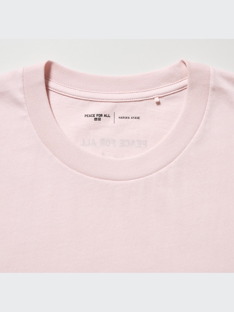 Футболка Uniqlo PEACE FOR ALL Харука Аясэ розовая — фото 4