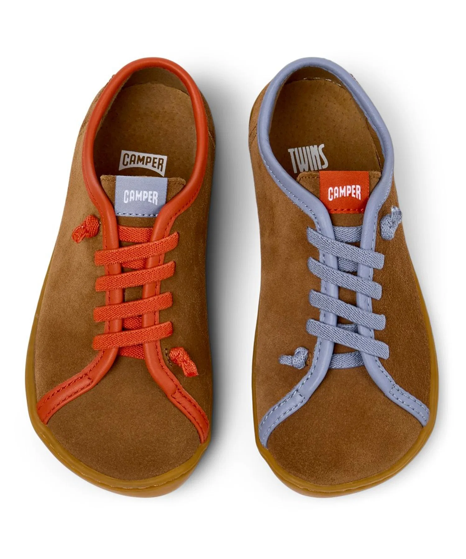 Детские кроссовки CAMPER TWINS KIDS из натуральной кожи коричневые — фото 4