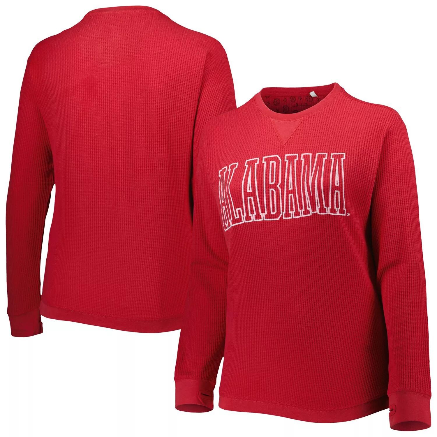

Женская футболка Pressbox Crimson Alabama Crimson Tide Surf размера плюс Southlawn вафельной вязки, термостойкая футболка с длинными рукавами из трех смесей