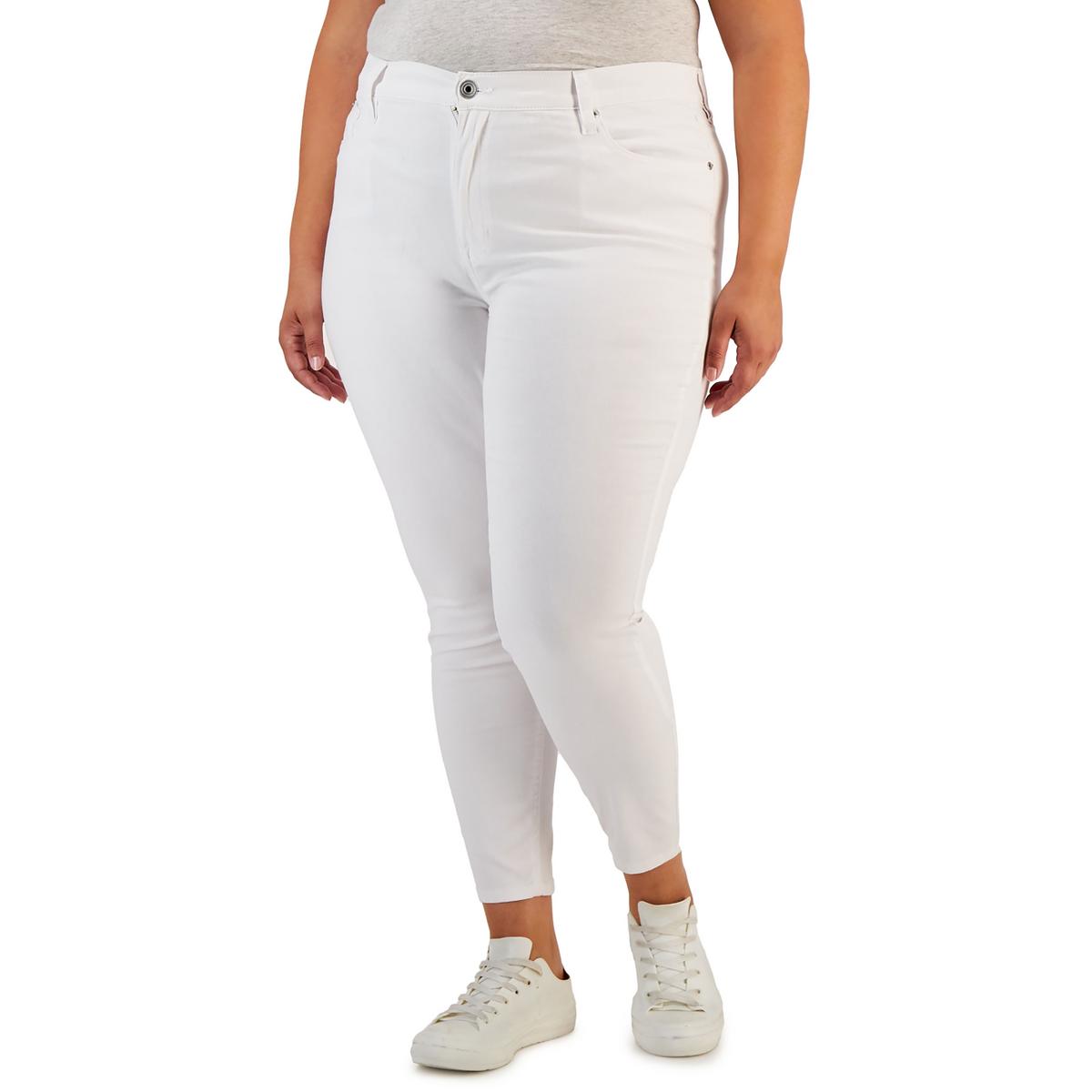 

Плюс Женские джинсы с высокой посадкой, эластичные, узкие Celebrity Pink, белый