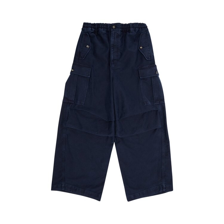 

Брюки Marni Garment Dyed Compact Moleskine Satin Trousers, цвет Light Navy
