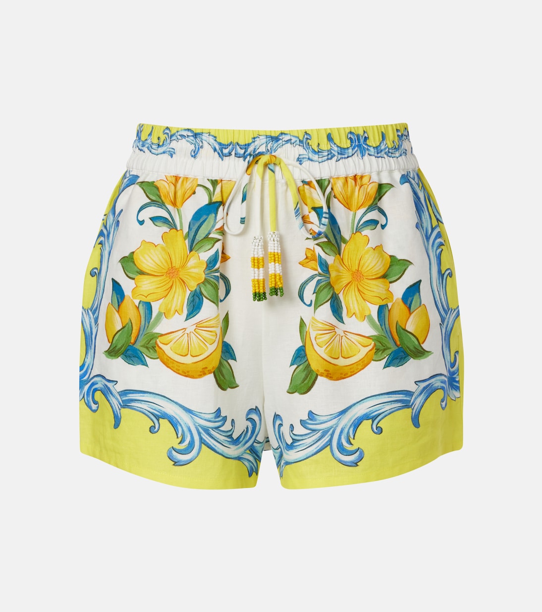 

Шорты из льняной смеси с цветочным принтом Farm Rio, Sicily Scarf Off-White