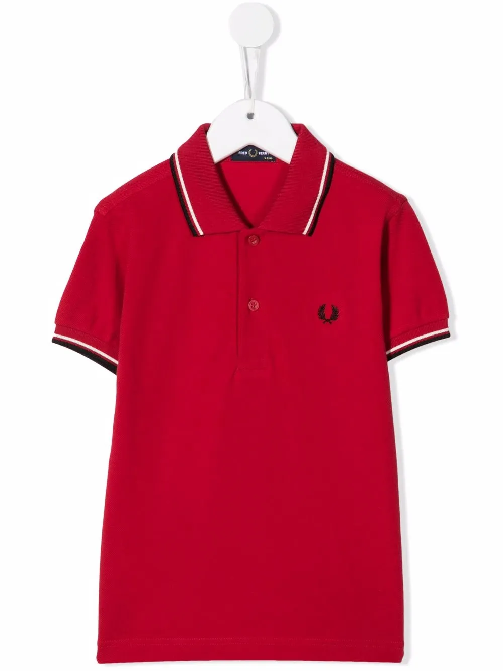 

Рубашка поло с отделкой в полоску Fred Perry Kids, красный