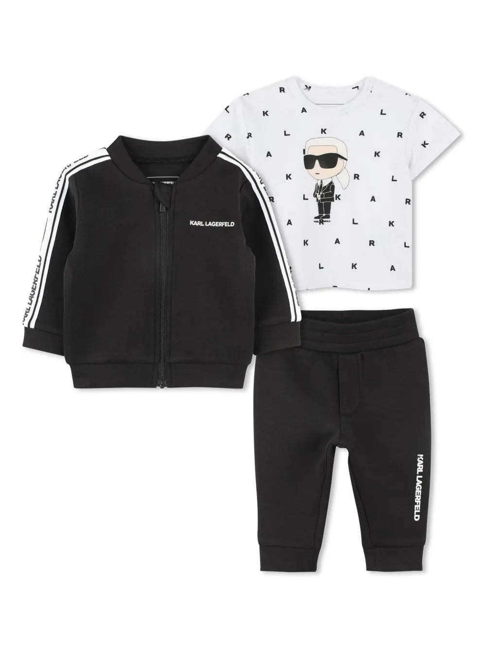 

Спортивный костюм с логотипом KARL LAGERFELD KIDS, черный