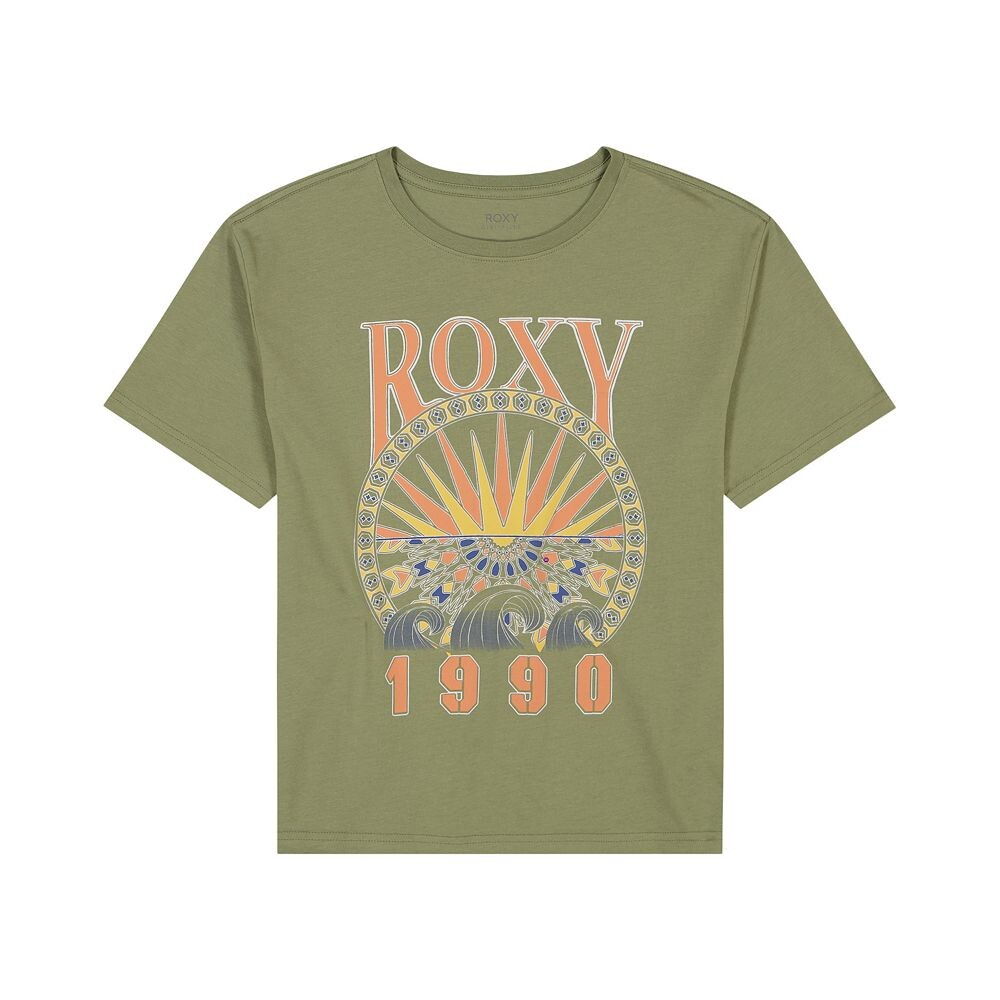 

Большая футболка с рисунком Roxy для девочек 7–16 лет, цвет Olive