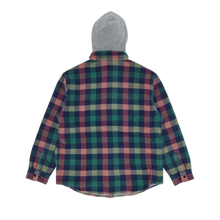 Рубашка Supreme Waffle Plaid Hooded Shirt Multicolor, разноцветный — фото 2