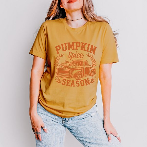 

Футболка с принтом Pumpkin spice season truck distressed Simply Sage Market, Mustard, Зеленый, Футболка с принтом Pumpkin spice season truck distressed Simply Sage Market, Mustard