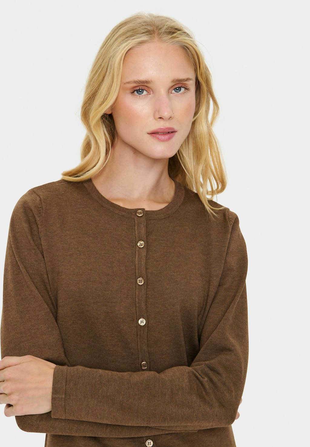 

Кардиган MILA R-NECK Saint Tropez, темно-коричневый