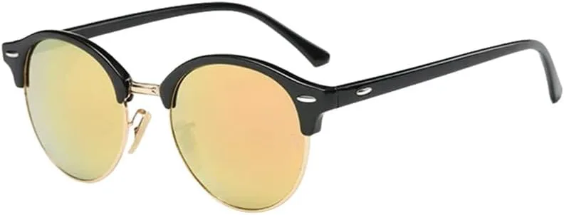 

Винтажные женские солнцезащитные очки для мужчин и женщин в стиле ретро с заклепками, круглые зеркальные очки для вождения, женские и мужские, UV400 generic, Pink