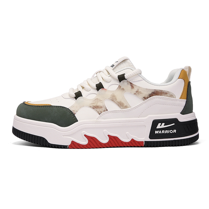 

Мужские низкие скейтерские кроссовки для увеличения роста, износостойкие и легкие WARRIOR, бежевый army зеленый