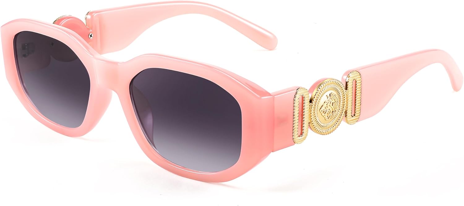 

Солнцезащитные очки FEISEDY в стиле ретро, ​​прямоугольные, для женщин и мужчин, винтажные, 90-е, маленькие, узкие, квадратные, модель B2322, 006 Pink Frame/Gradient Gray Lens