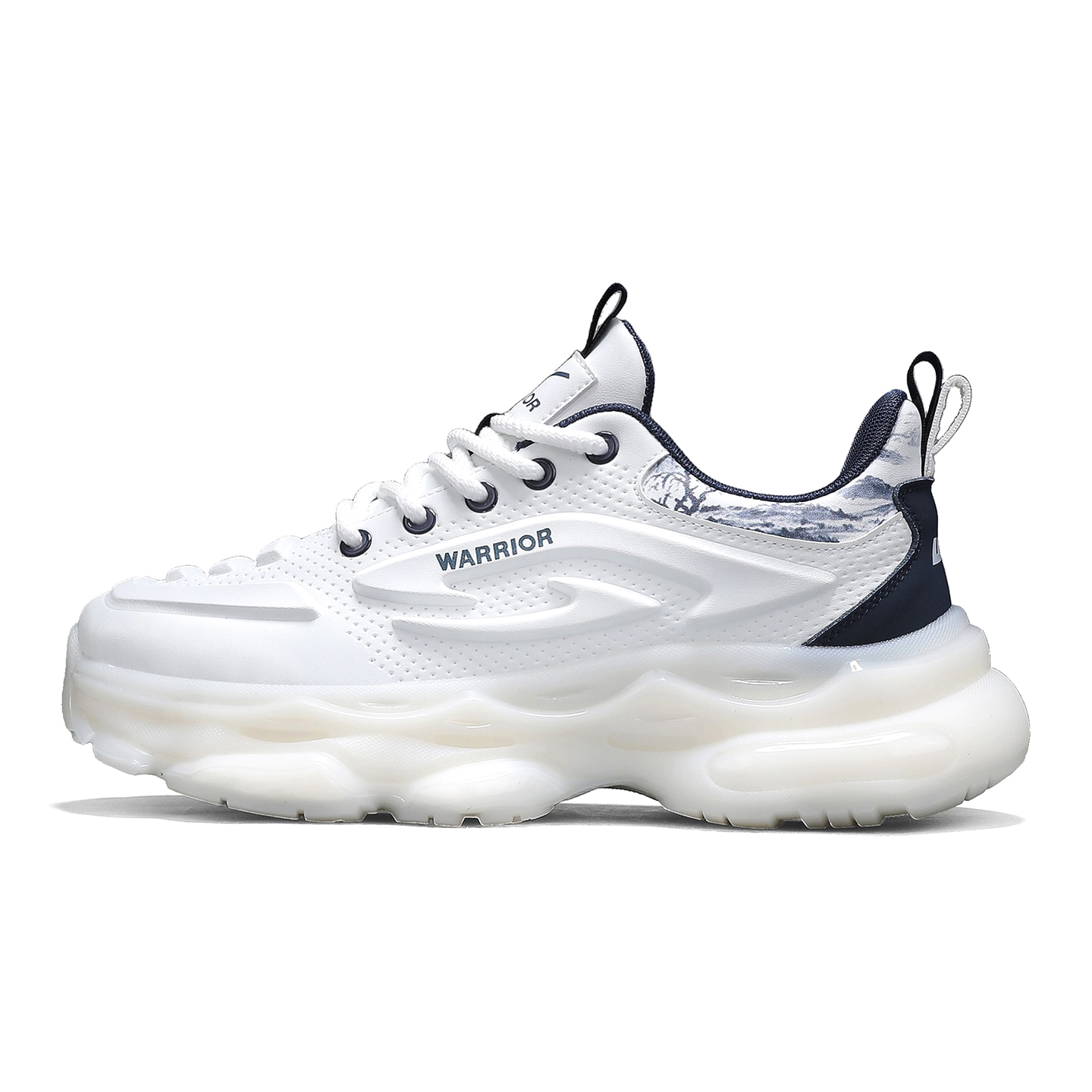 

Мужские кроссовки Cloud Sichuan с амортизацией, устойчивые к истиранию, дышащие, на высокой подошве WARRIOR, белый