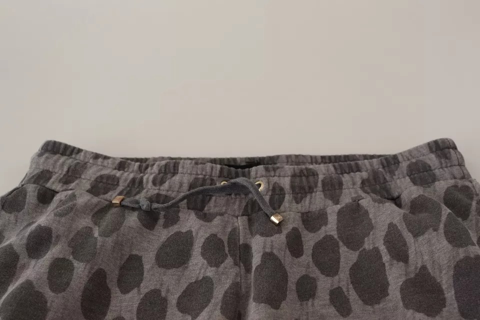 Серые спортивные брюки с леопардовым принтом Dolce & Gabbana, серый — фото 4