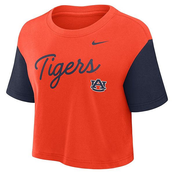 Женская оранжево-синяя футболка Auburn Tigers с принтом и технологией Dri-FIT Nike — фото 3