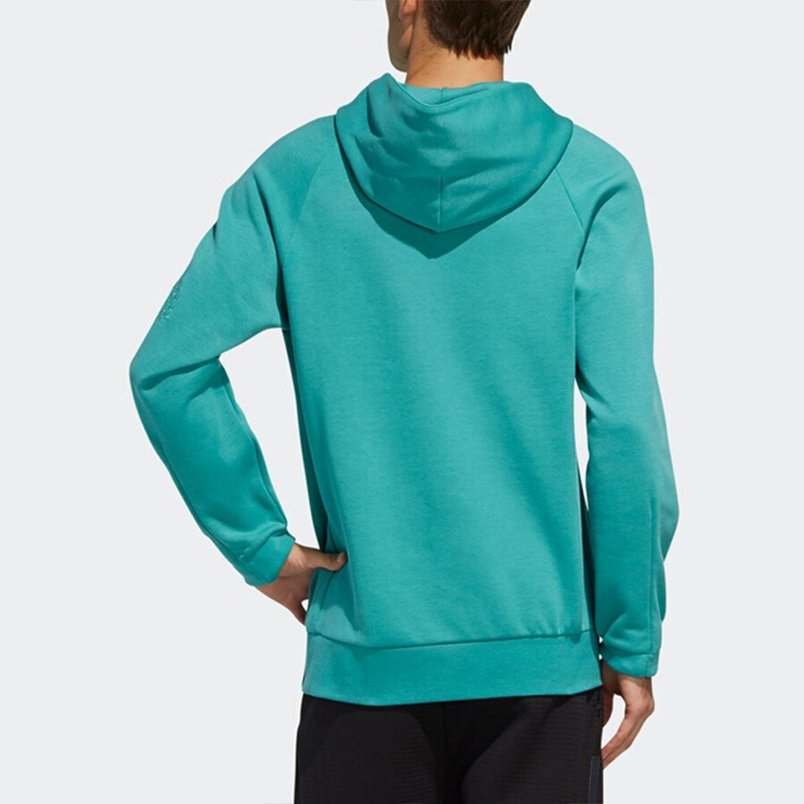 Толстовка мужская изумрудная Adidas, цвет Emerald — фото 4