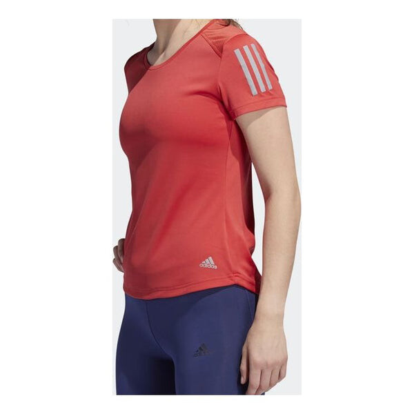 

Футболка владеют бегом с красной печатью Adidas, красный
