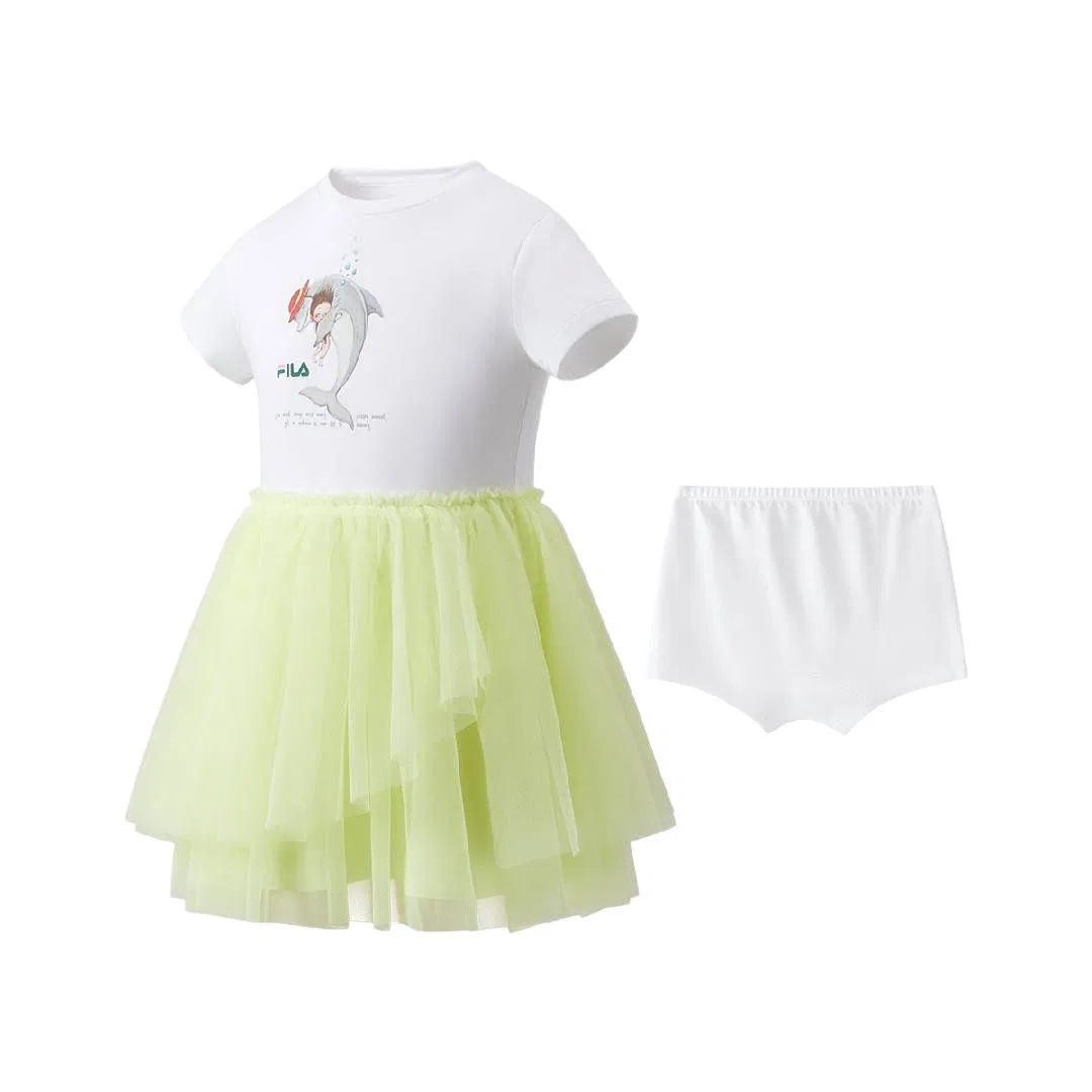 Платье FILA KIDS с круглым вырезом белое