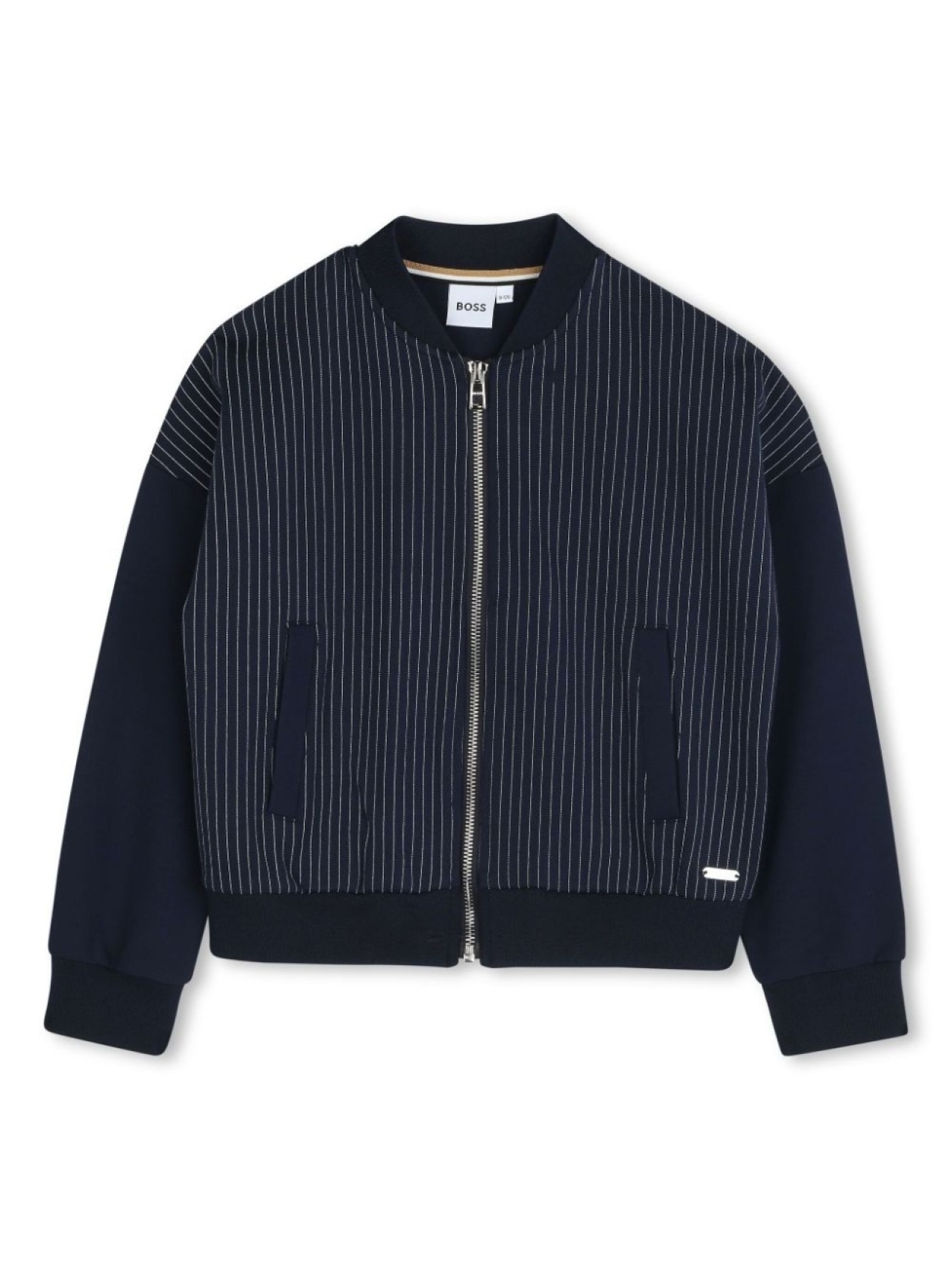 

BOSS Kidswear бомбер с отделкой в полоску, синий