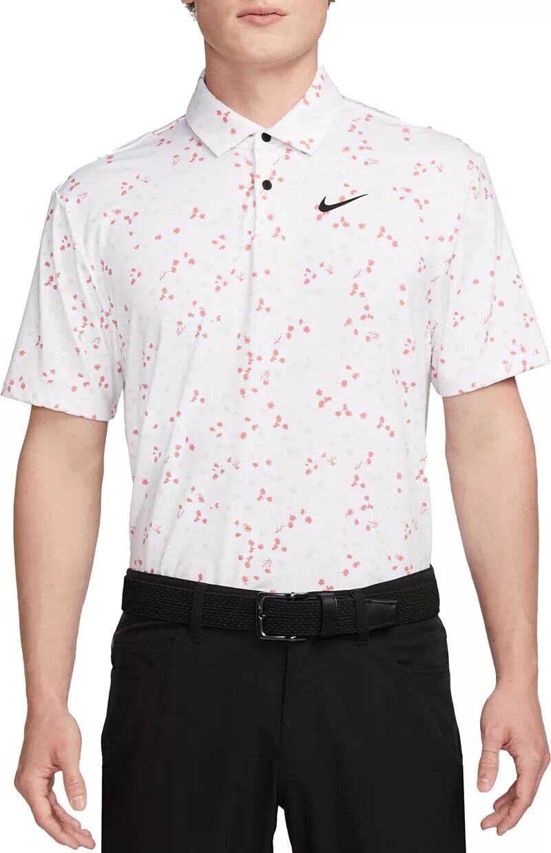 

Мужская футболка-поло для гольфа с цветочным принтом Nike Dri-FIT Tour, белый
