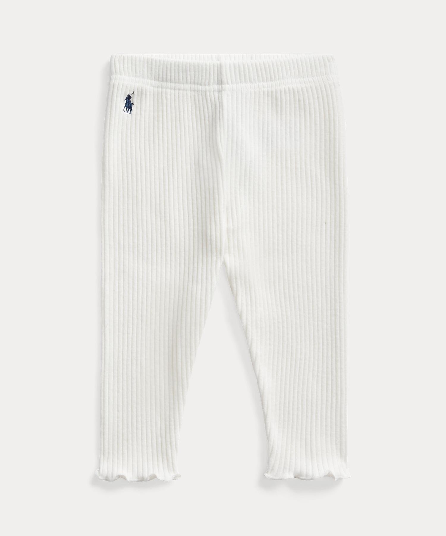Детские эластичные леггинсы в рубчик Polo Ralph Lauren, 100 White