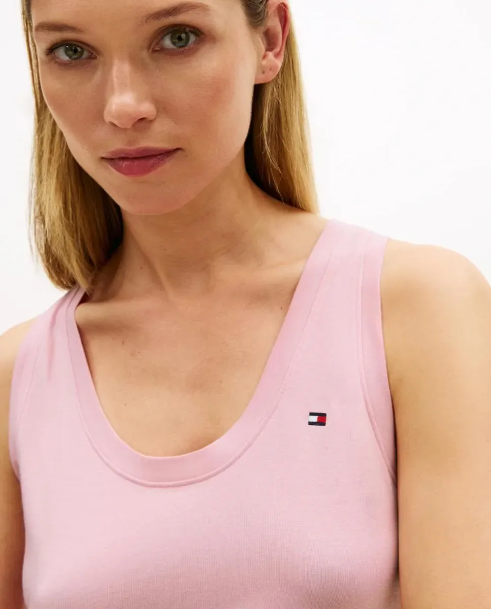 Майка из модала Tommy Hilfiger, розовый — фото 3