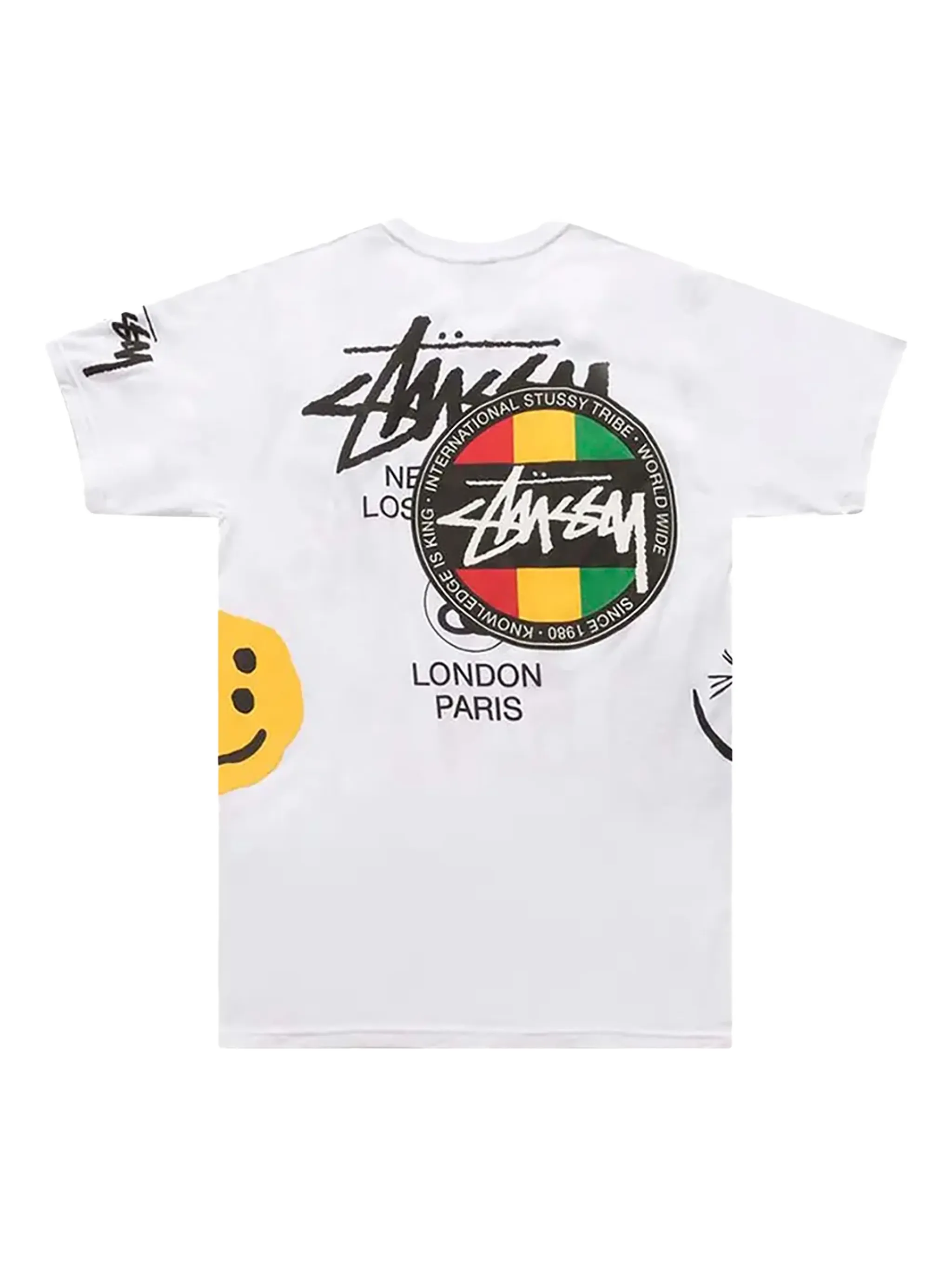 Футболка с графичным принтом Stüssy, белый — фото 2