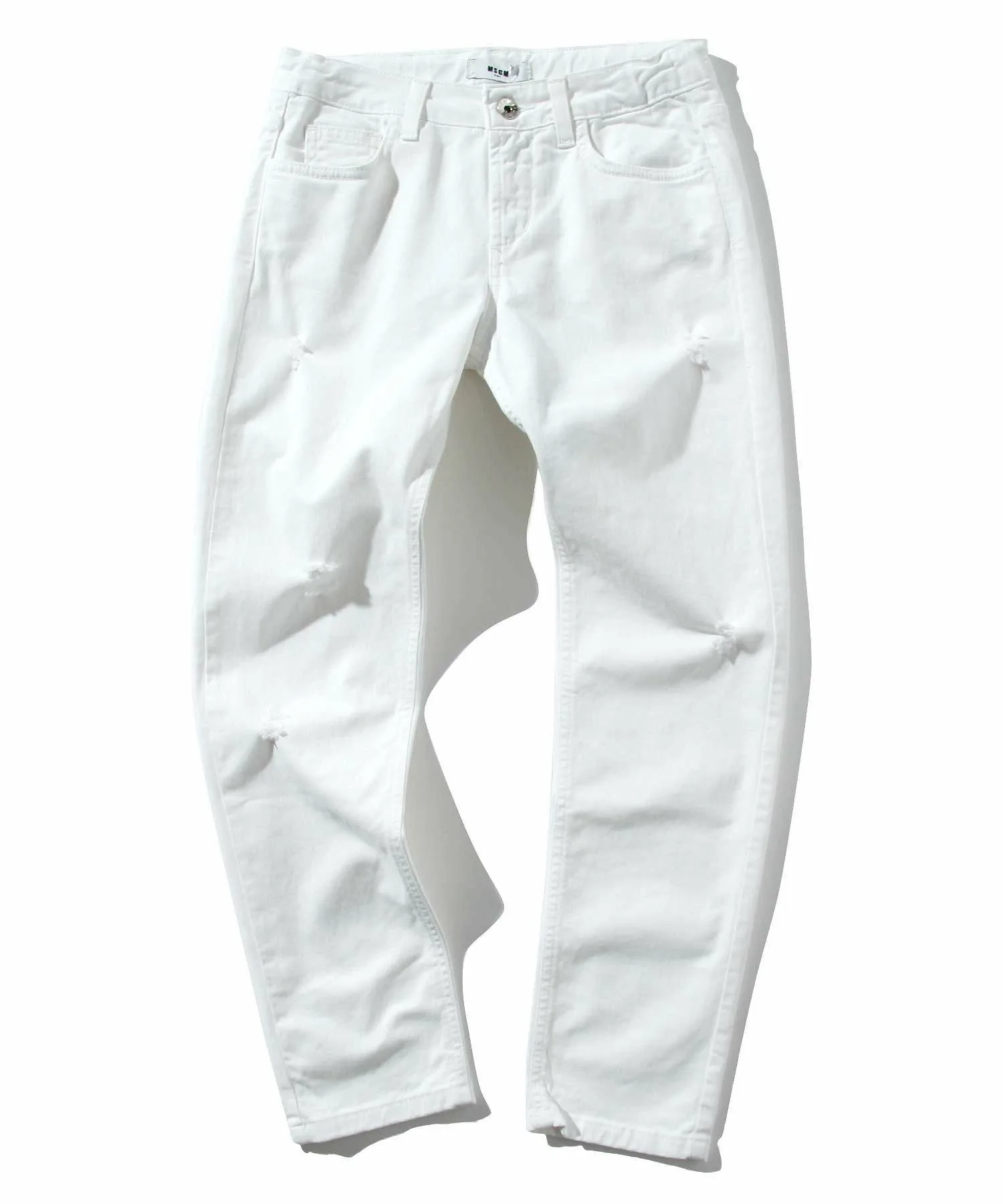 (K)MSGM/MSGM Детские и подростковые эластичные джинсовые брюки, Light gray