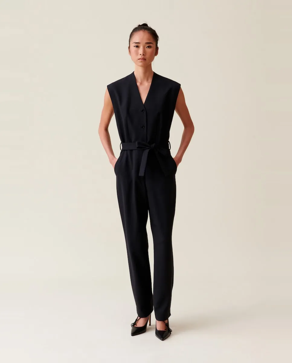 

Черный женский комбинезон с коротким рукавом Claudie Pierlot, черный