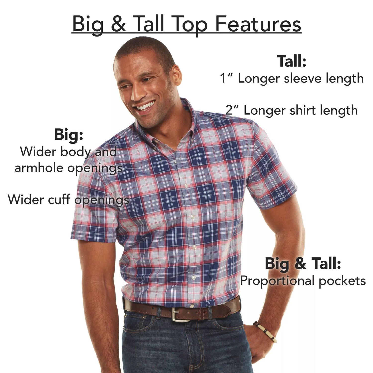 

Полосатая рабочая рубашка классического кроя Big & Tall на пуговицах Red Kap