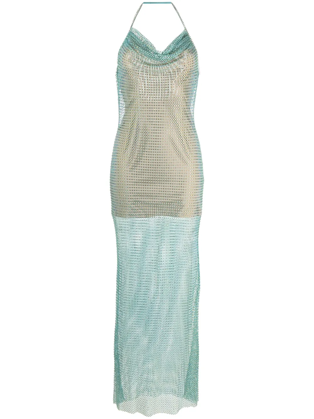 

Сетчатое платье со стразами Self-Portrait, зеленый