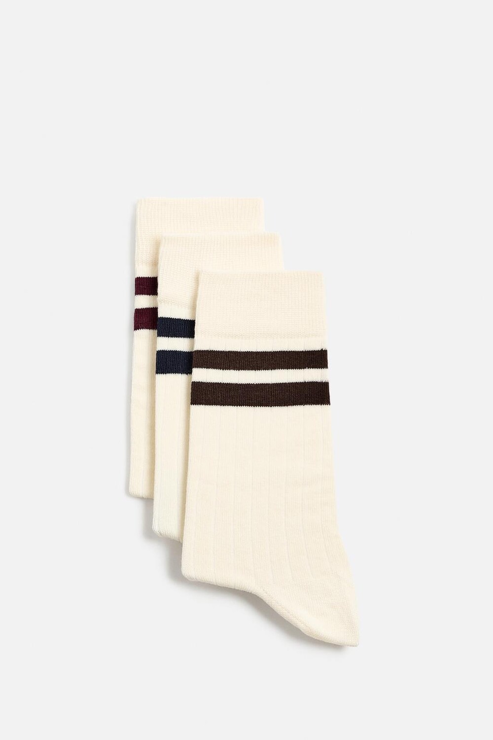

Упаковка из 3 полосатых носков ZARA, экрю