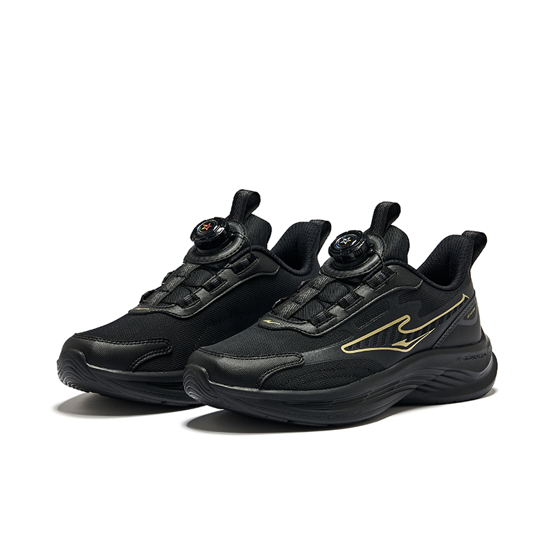 ERKE KIDS Низкие детские беговые кроссовки Jet Black Metal Gold Kids' — фото 4