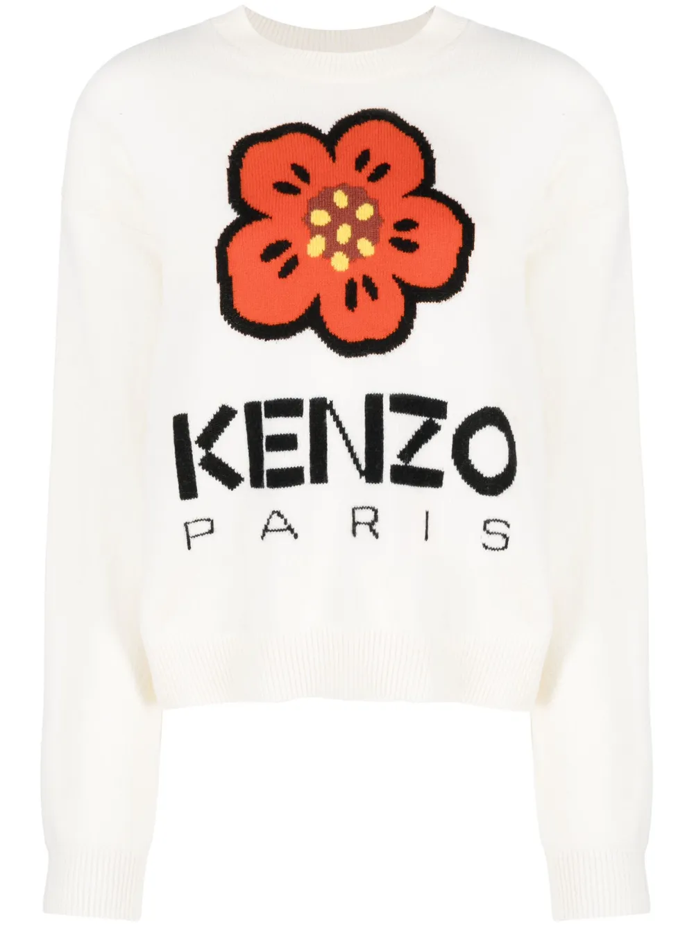 

Джемпер Boke Flower вязки интарсия KENZO, белый
