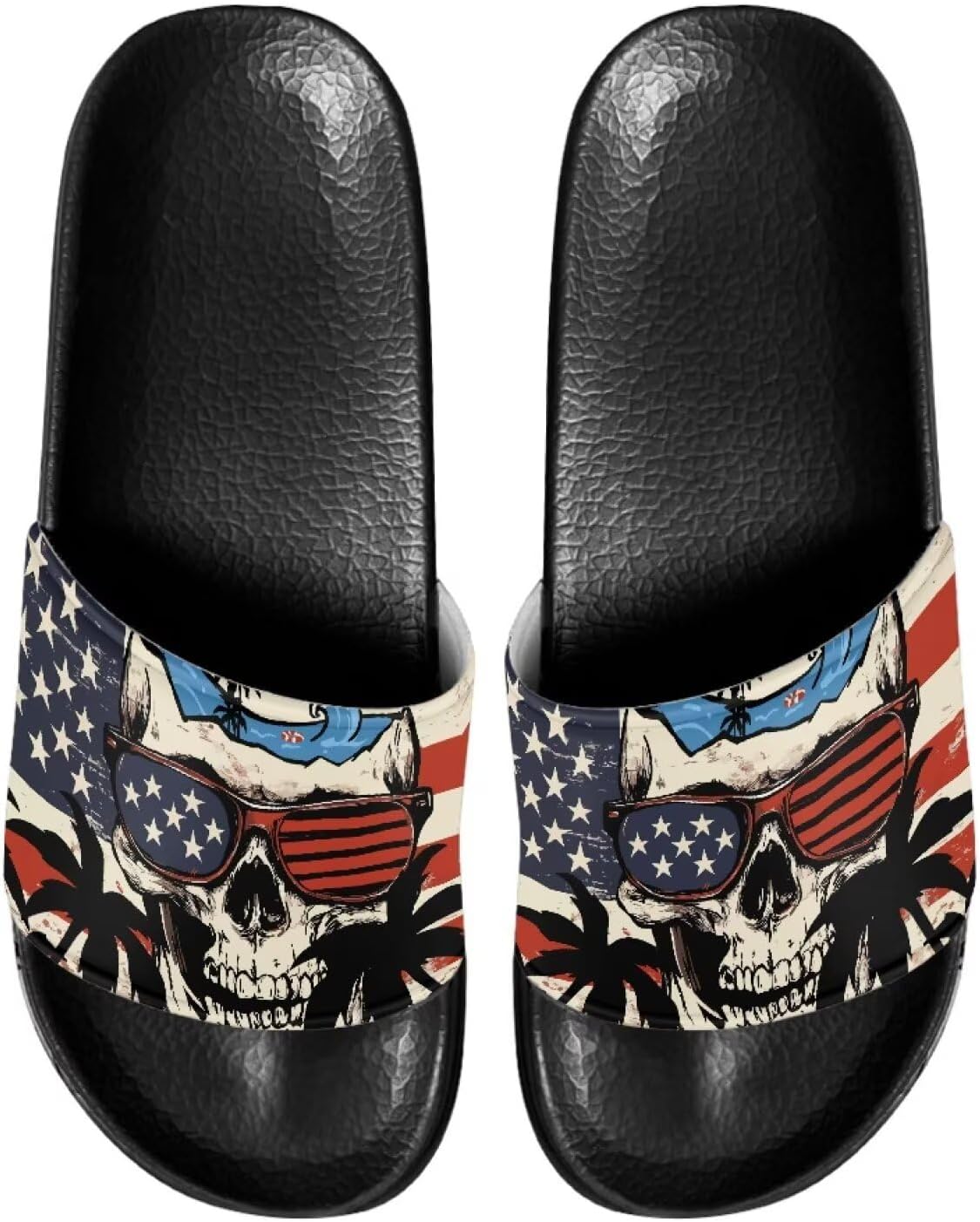 

Шлепанцы Vuriqeby Cloud для мужчин, противоскользящие, быстросохнущие, American Flag Skull