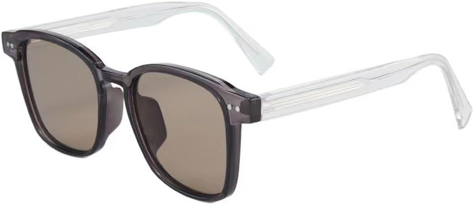 

Ретро женские солнцезащитные очки класса люкс с декоративными заклепками, двухцветные мужские солнцезащитные очки с защитой от УФ-излучения UV400. Модные солнцезащитные очки TKKTLLT, Gray Tea