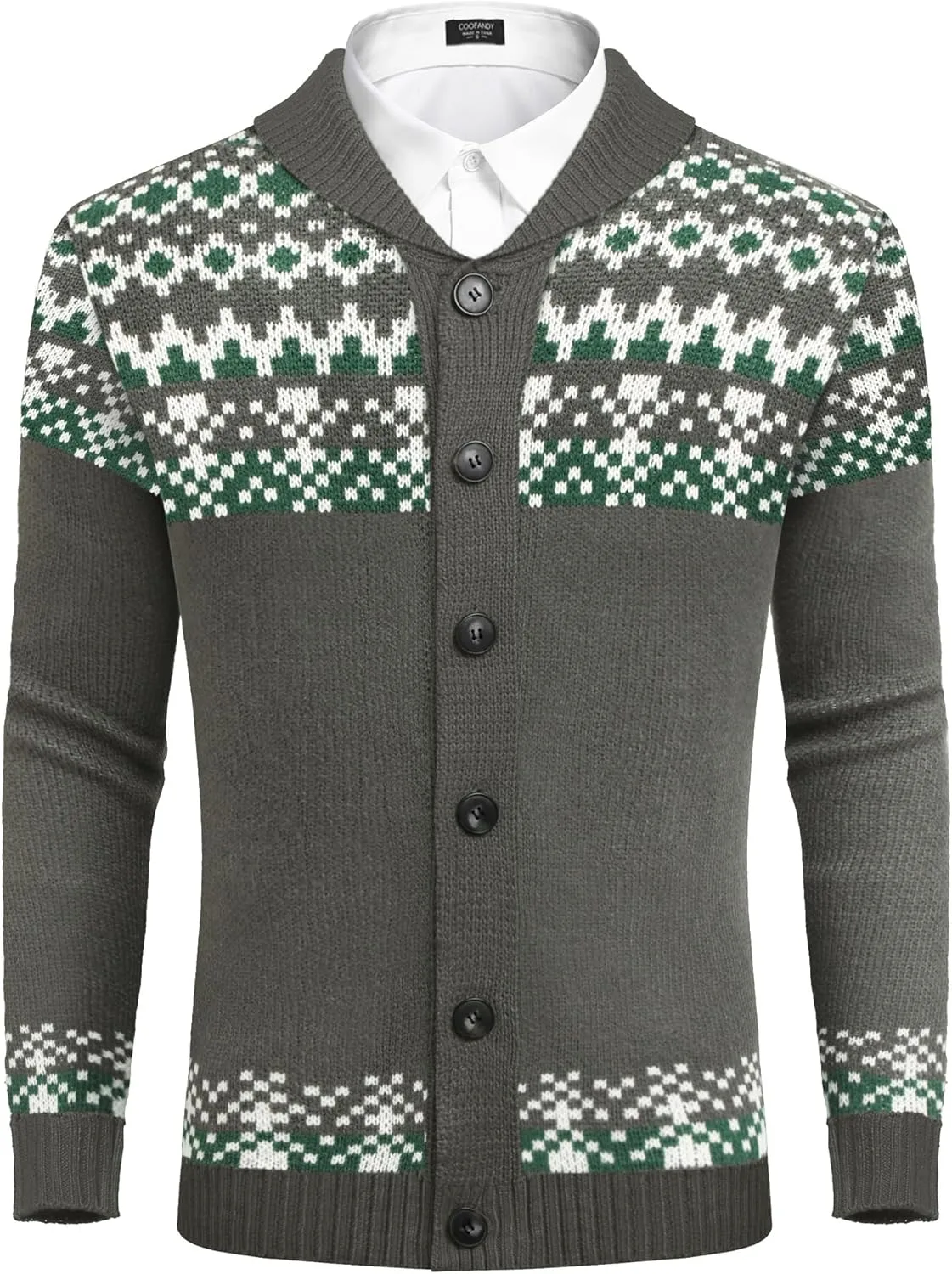 

COOFANDY мужской кардиган с шейным платком и рождественским принтом