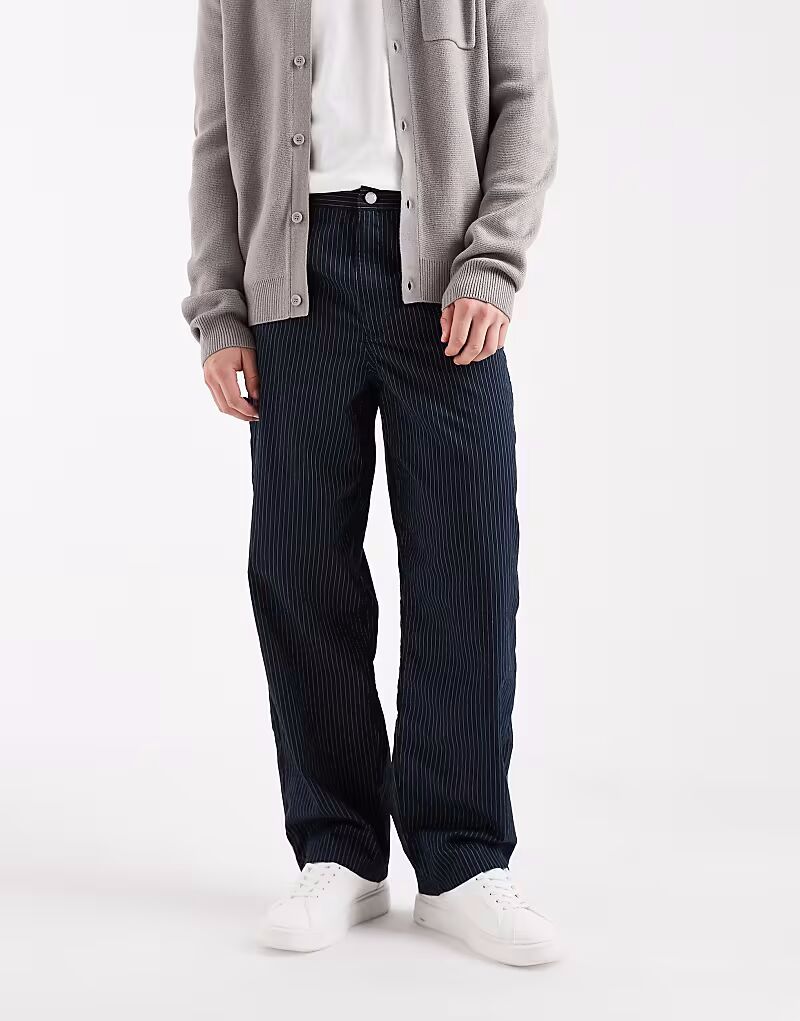 

Свободные прямые брюки в тонкую полоску Asos Design, мультиколор