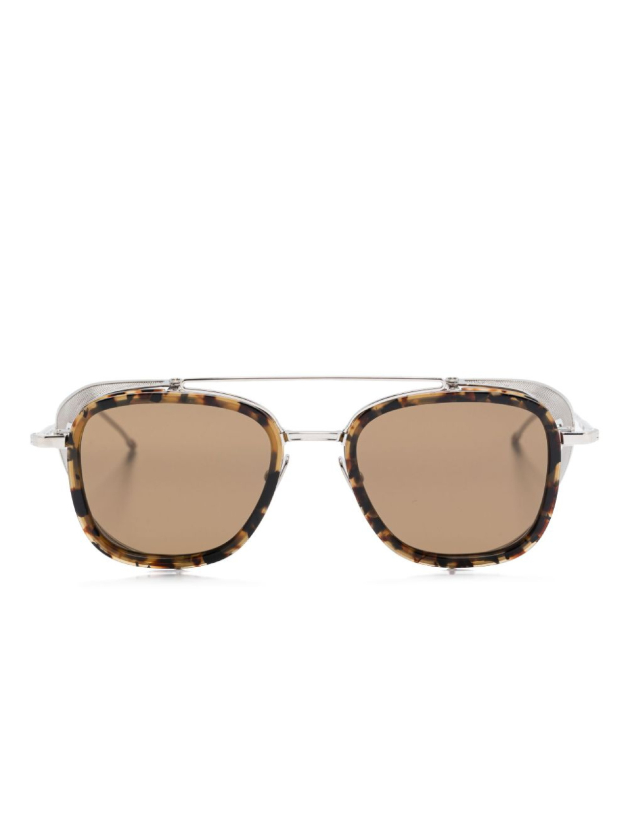 

Солнцезащитные очки со вставками сбоку Thom Browne Eyewear, серебряный