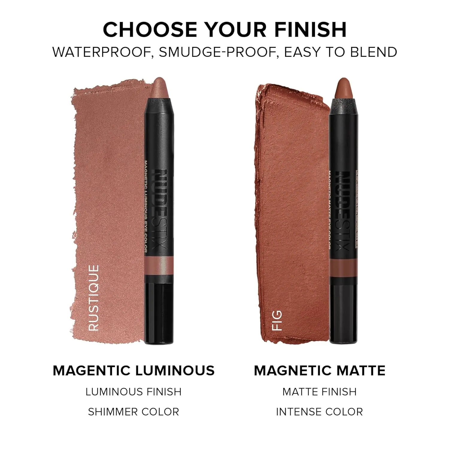 Nudestix Magnetic Matte Eye Color - 3-в-1 водостойкий карандаш для век с матовым покрытием, подводка и праймер, taupe — фото 4