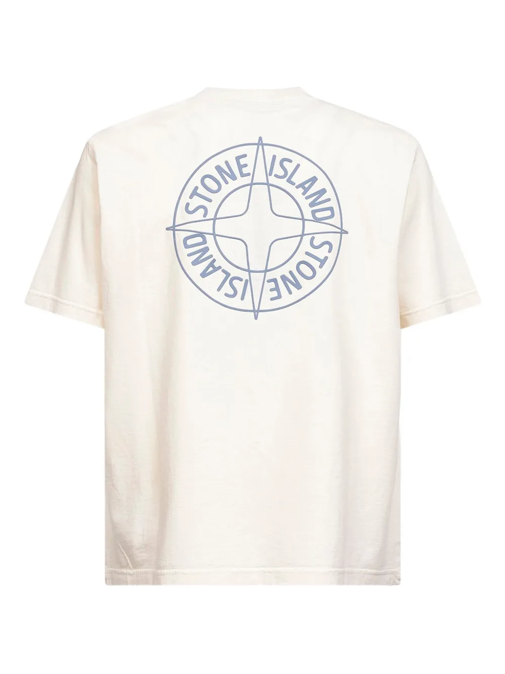 Хлопковая футболка с принтом логотипа Stone Island, нейтральный — фото 2