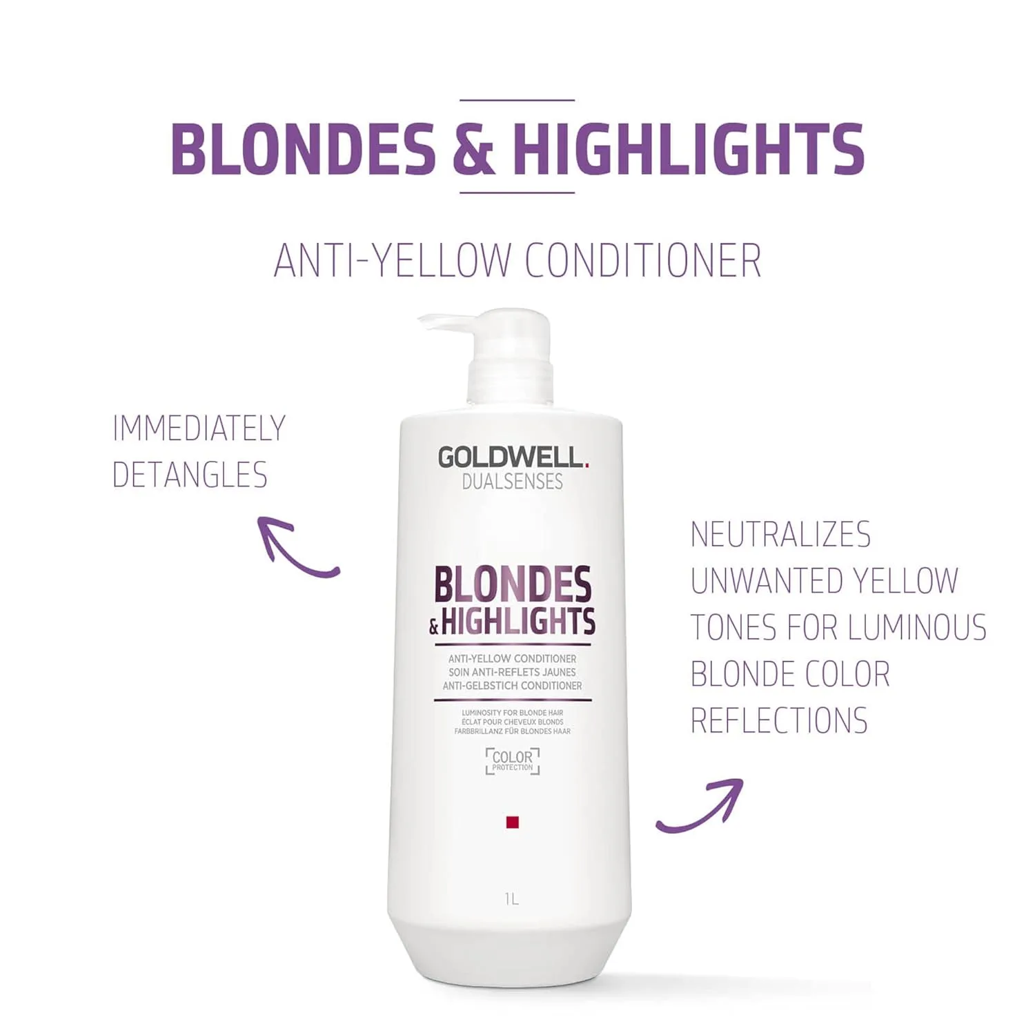 Кондиционер против желтизны Goldwell Dualsenses Blondes & Highlights 1000 мл (.) — фото 2