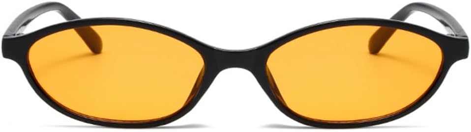 

Ретро-солнцезащитные очки «кошачий глаз» овальной формы для женщин, модные, маленькие, легкие, в стиле Y2k, узкие, оправа «кошачий глаз», модель BS2100 BAODAREN, Black/Yellow